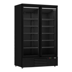 Koelkast 2 Glasdeuren Zwart Jde-1000R Bl - 125,3x71x199,7 cm Combisteel 7455.2230