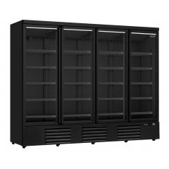 Koelkast 4 Glasdeuren Zwart Jde-2025R Bl *Transport Op Aanvraag* - 250,8x71x199,7 cm Combisteel 7455.2240