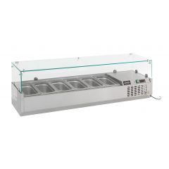Koelvitrine Gekoelde Opzetvitrine 1/3 GN X 6 - 150x39,5x43,5 cm Combisteel 7450.0018