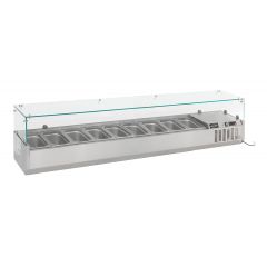 Koelvitrine Gekoelde Opzetvitrine 1/3 GN X 9 - 200x39,5x43,5 cm Combisteel 7450.0023