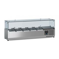 Koelvitrine Gekoelde Opzetvitrine 1/4 GN X 5 - 120x33,5x43,5 cm Combisteel 7950.5115