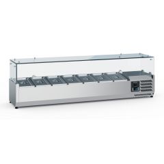 Koelvitrine Gekoelde Opzetvitrine 1/4 GN X 7 - 160x33,5x43,5 cm Combisteel 7950.5119