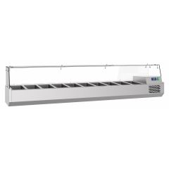 Koelvitrine Gekoelde Opzetvitrine 10X 1/3 GN - 210x39x46 cm Pro Line Combisteel 7489.5245
