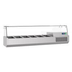Koelvitrine Gekoelde Opzetvitrine 6X 1/3 GN - 155x39x46 cm Pro Line Combisteel 7489.5240
