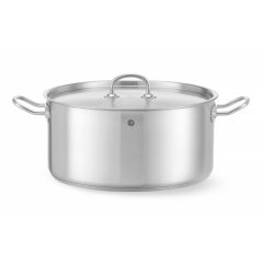 Kookpan laag - met deksel Alum./RVS Hendi HEN 836040