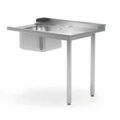 Laadtafel met gootsteen voor vaatwassers RVS linkerzijde Hendi HEN 231777