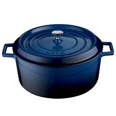 Lava Gietijzeren Braadpan Ø32 Blauw - 41x33x15 cm Combisteel 7013.2910