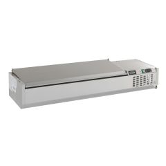 Opzetvitrine RVS Deksel 1/3 GN X 5 - 120x39,5x22,5 cm Combisteel 7450.0031