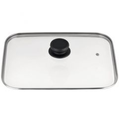 Pannendeksel Eurolux Veiligheidsglazen Deksel, 32 X 25 Cm, Inclusief Dekselknop Voor Braadschaal Saro Eus1005-Dk-Eu