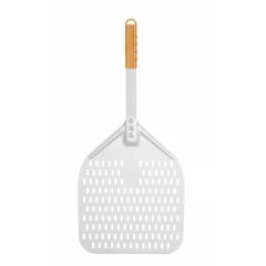 Pizzaschep vierkant geperforeerd met korte handgreep Aluminium Hendi HEN 618073