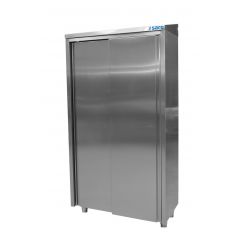 Rvs Kast Hoge Roestvrij Staal Met 3 Schappen En 2 Schuifdeuren, 1000 Mm Saro 700-4010