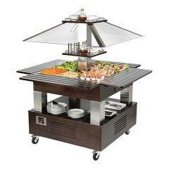 Saladebar wengé hout (bruin) Roller Grill EMG 304180