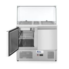 Saladette met 2 deuren en glazen vitrine 300L RVS Arktic HEN 232781
