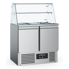 Saladette / Saladebar Gekoelde Glasopstand 2 Deurs - 90x70x85 cm Combisteel 7950.5105