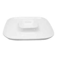 Serveerplateau 26x26 cm porselein Vin Bouquet EMG 220062