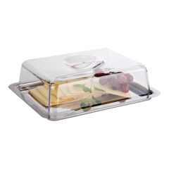 Serveerplateau met afdekkap 25x19 cm RVS afdekkap EMGA EMG 130177