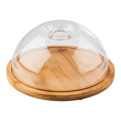 Serveerplateau met afdekkap Ø21 cm bamboe afdekkap EMGA EMG 130186