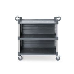 Serveerwagen polypropyleen met 3 bladen, groot PP Inclusief zijpanelen AmerBox HEN 816271