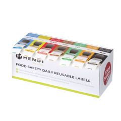 Set voedselveiligheidsstickers, multifunctioneel, eenvoudig verwijderbaar, met een dispenser Papier Hendi HEN 850909