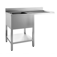Spoeltafel Bodem Met Uitsp. Vaatwasser Demontabel 1 Links - 140x70x85 cm Combisteel 7452.0475