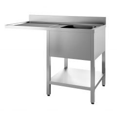 Spoeltafel Bodem Met Uitsp. Vaatwasser Demontabel 1 Rechts - 140x70x85 cm Combisteel 7452.0480