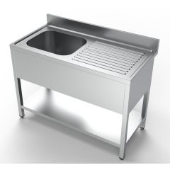 Spoeltafel Bodemschap 1 Links - 120x60x85 cm Combisteel 7333.0800