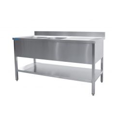 Spoeltafel Met Twee Wasbakken Voll. Onderbouw, Links Saro 700-2555L