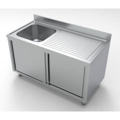 Spoeltafel Schuifdeuren 1 Links - 140x70x85 cm Combisteel 7333.0910
