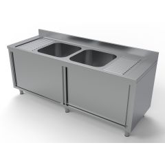 Spoeltafel Schuifdeuren 2 Midden - 200x70x85 cm Combisteel 7333.0920