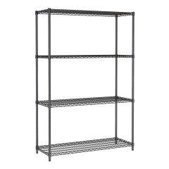 Stelling / Wandplank Rek 4 Levels Zwart Demontabel - 120x45x180 cm Combisteel 7530.0030