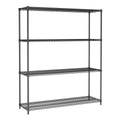 Stelling / Wandplank Rek 4 Levels Zwart Demontabel - 150x45x180 cm Combisteel 7530.0035