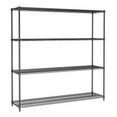 Stelling / Wandplank Rek 4 Levels Zwart Demontabel - 180x45x180 cm Combisteel 7530.0040