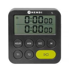 Timer dubbel ABS/RVS Hendi HEN 582046