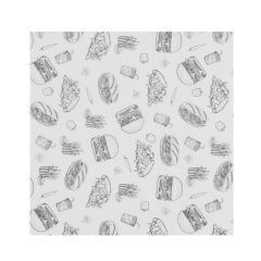 Vetbestendig papier (500 stuks) Vetbestendig papier Illustratie fast food patroon Hendi HEN 678282