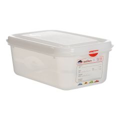 Voedseldoos GN1/4 100 mm PP luchtdicht afsluitbaar Denox EMG 600410