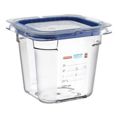 Voedseldoos GN1/6 150 mm PC met siliconen afdichtrand Araven EMG 962462