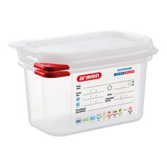 Voedseldoos GN1/9 100 mm PP luchtdicht afsluitbaar Araven EMG 962393