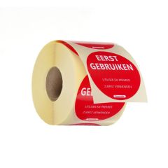 Voedselveiligheidsstickers, multifunctioneel, eenvoudig verwijderbaar, “EERST GEBRUIKEN” (500 stuks) Papier Hendi HEN 850565