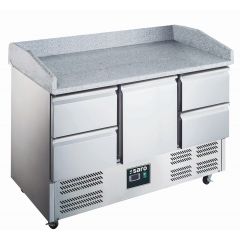 Voorbereidingstafel / Pizzatafel Pizza Werkbank Met Glasvitrine Model Es 903 Pz 1/4 Saro 465-1080
