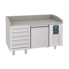 Voorbereidingstafel / Pizzatafel Pizzawerkbank 1 Deur 5 Laden - 155x80x108 cm Pro Line Combisteel 7489.5230