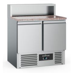 Voorbereidingstafel / Pizzatafel Pizzawerkbank 2 Deurs 5X1/6GN Pan - 90x70x107,5 cm Combisteel 7950.5090