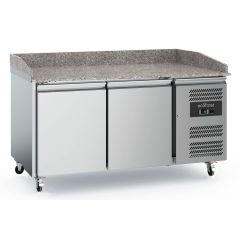 Voorbereidingstafel / Pizzatafel Pizzawerkbank 2 Deurs Met Wielen - 151,5x80x100 cm Combisteel 7950.5135