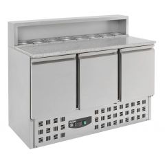 Voorbereidingstafel / Pizzatafel Pizzawerkbank 3 Deuren - 136,8x70x109 cm Compact Line Combisteel 7950.0065