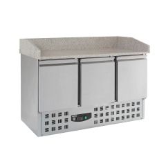 Voorbereidingstafel / Pizzatafel Pizzawerkbank 3 Deuren - 140x70x102 cm Compact Line Combisteel 7950.0060