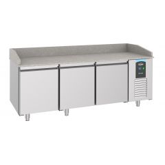 Voorbereidingstafel / Pizzatafel Pizzawerkbank 3 Deuren - 210x80x108 cm Pro Line Combisteel 7489.5225