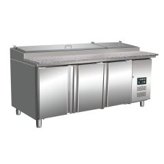 Voorbereidingstafel / Pizzatafel Voorbereidingswerkbank, Werkblad Graniet - 1/3 Gn Model Sh 2000 Saro 323-1120