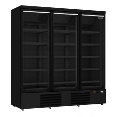 Vrieskast 3 Glasdeuren Zwart Jde-1530F Bl - 188x71x199,7 cm Combisteel 7455.2250