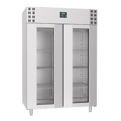Vrieskast RVS Glasdeur Mono Block 1400 Ltr - 140x81x205 cm - Pro Line Combisteel 7489.5035