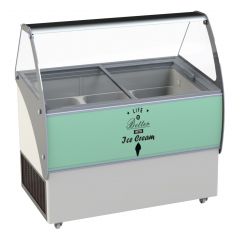 Vrieskist Schepijsvitrine Curacao 10X 5 Ltr - 144,7x82,5x125,7 cm Combisteel 7472.0105