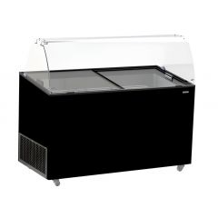 Vrieskist Schepijsvitrine Tenerife Zwart 10X5 Ltr - 143,9x72,7x122,9 cm Combisteel 7472.0134